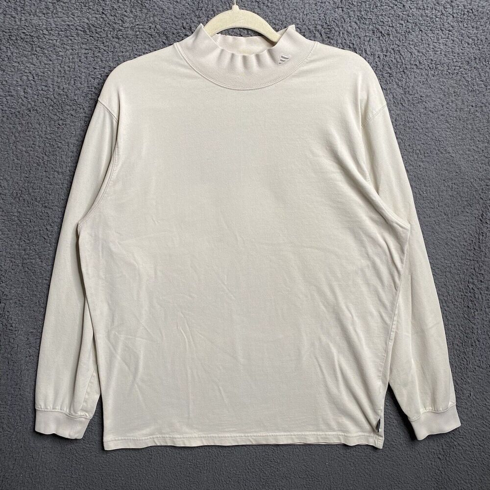Vintage Y2k Adidas Shirt Mens Large Long Sleeve Embroidered Mock Neck Cyber